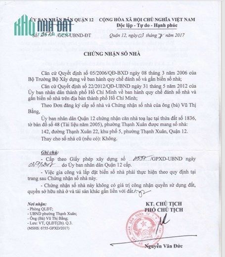 CẦN BÁN NHANH LÔ ĐẤT 2 MẶT TIỀN TRƯỚC SAU TẠI PHƯỜNG THẠNH XUÂN, QUẬN 12, TP. HỒ CHÍ MINH.