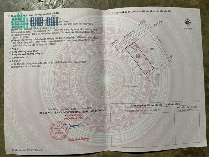 ĐẤT ĐẸP - GIÁ TỐT - Cần Bán Lô Đất Vị Trí Đắc Địa Tại Xã Tiên Hoàng, Huyện Cát Tiên, Lâm Đồng