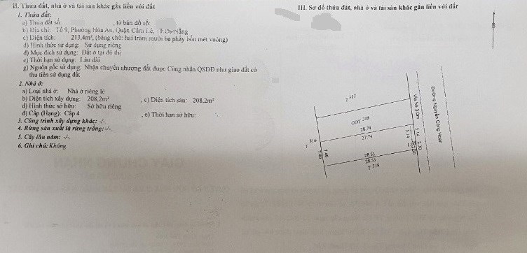 Tôi cần bán nhà 2 tầng + Nhà kho đường Nguyễn Công Hoan, Cẩm Lệ, Đà Nẵng