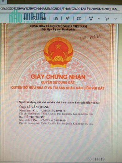 Chính chủ cần bán 4 lô đất bám mặt đường 8 - 12m Xã Eapal - Huyện Eakar - Tỉnh  Đắk Lắk.