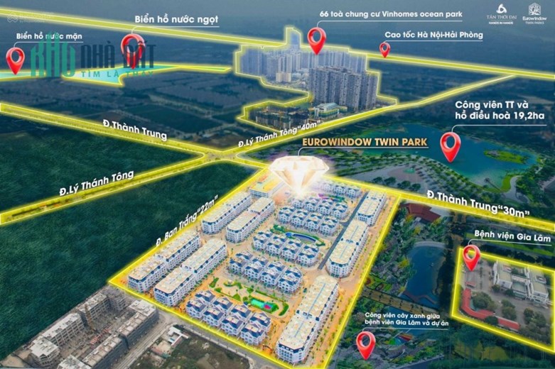 Cho thuê Biệt Thự mặt phố Thành Trung –Trâu Quỳ ,192.5m 4 tầng Mtien 9m.0982852808