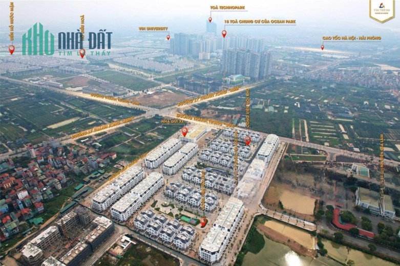 Cho thuê Biệt Thự mặt phố Thành Trung –Trâu Quỳ ,192.5m 4 tầng Mtien 9m.0982852808