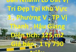 ĐẤT ĐẸP - GIÁ TỐT - Bán Nhanh Lô Đất Vị Trí Đẹp Tại TP Vị Thanh - GIÁ CỰC MỀM