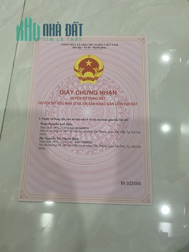 CHÍNH CHỦ CẦN BÁN LÔ ĐẤT ĐẸP TẠI QUẬN BÌNH TÂN -TP HCM