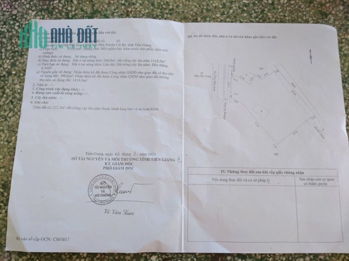 CHÍNH CHỦ cần bán gấp nhà mặt tiền đường nhựa tại xã Hậu Mỹ Phú, Cái Bè, Tiền Giang