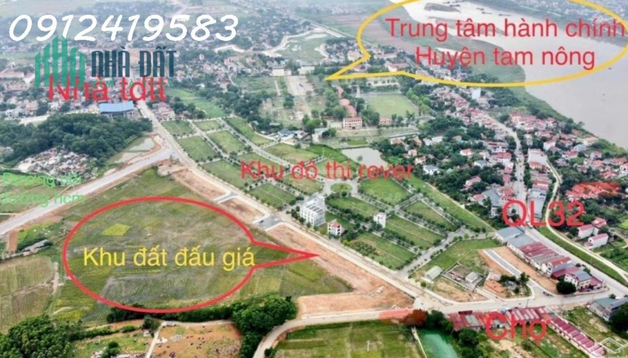 Đất nền đấu giá trung tâm Hưng Hoá, Tam Nông - Giá chỉ 17,5 triệu/m2