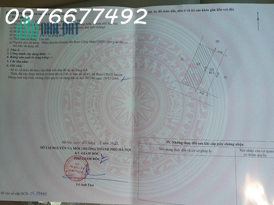 Sổ mới tinh sẵn sang tên 86m Đường Yên-Xuân Nộn đường thông 4.5m giá đẹp