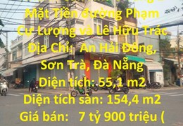 CHÍNH CHỦ Cần Bán Nhanh Căn Nhà 3 Tầng 2 Mặt Tiền đường Phạm Cự Lượng và Lê Hữu Trác