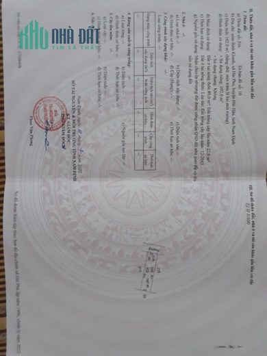 Chính chủ cần bán lô đất tại Xóm Bình Khanh - Xã hải Phú - Huyện Hải Hậu - Tỉnh Nam Định .