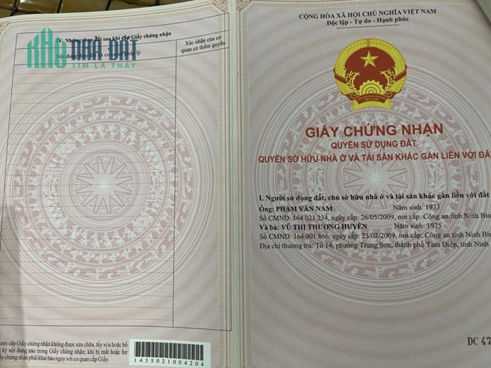 ĐẤT ĐẸP - CHÍNH CHỦ - GIÁ CỰC MỀM  Tại Trục Đường Xã Ninh Tiến, TP Ninh Bình