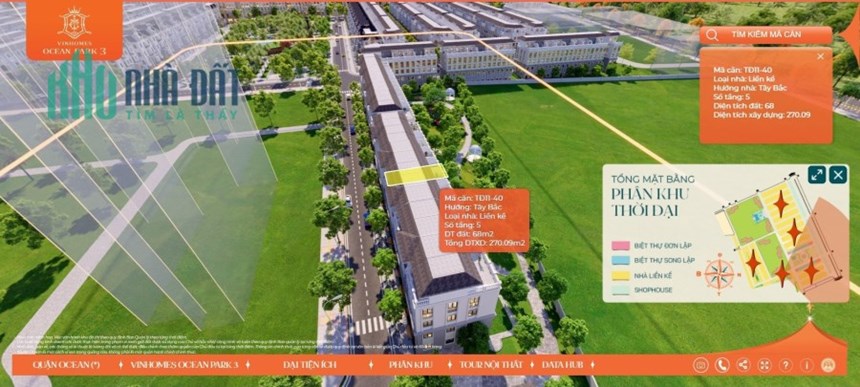 Shophouse liền kề 68m2 đối diện chung cư dãy TĐ11 tiềm năng kinh doanh tốt nhất Vinhomes Ocean Park