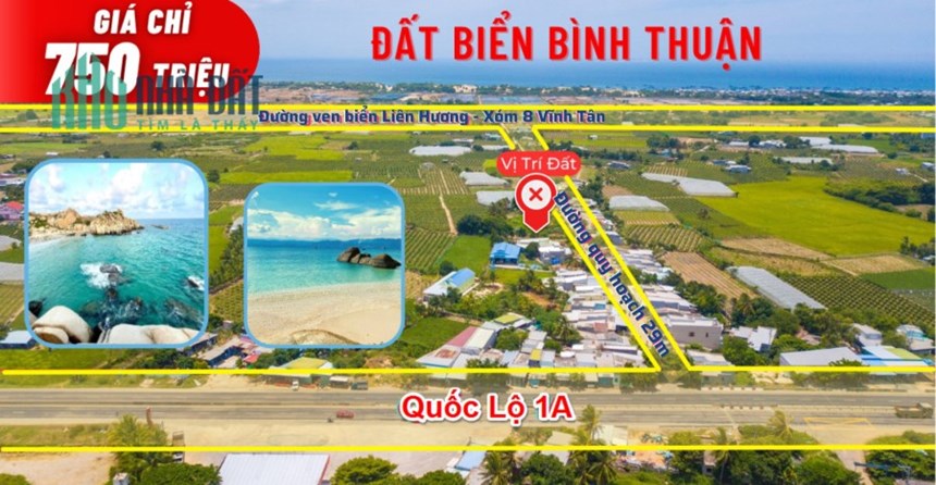 Bán lô đất biệt thự biển Liên Hương - Bình Thuận giá rẻ đầu tư, LH: 038 400 2345
