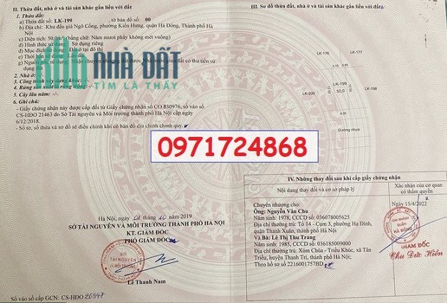 ⭐Cần bán đất liền kề 199 khu đấu giá Đa Sỹ, Kiến Hưng, Hà Đông, 6,18 tỷ; 0971724868