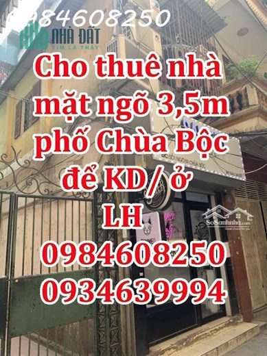 Chính chủ cần Cho thuê nhà phố Chùa Bộc Đống Đa HN