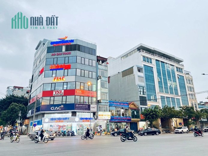 BÁN SIÊU PHẨM TÒA VĂN PHÒNG MẶT PHỐ HOÀNG QUỐC VIỆT 125M2, 6T, MT 9M, VỈA HÈ 8M, 55 TỶ.