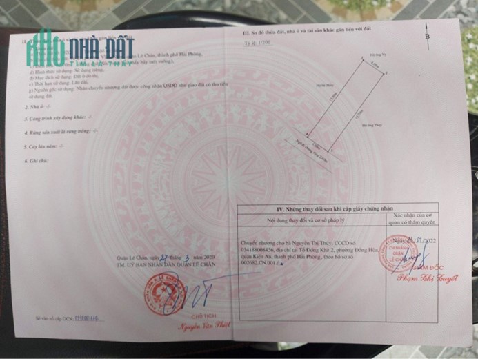 Bán nhà phường Vĩnh Niệm, diện tích 63m 4 tầng độc lập, ngõ ô.tô GIÁ 4.3 tỉ
