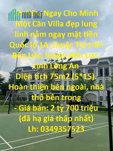Sở Hữu Ngay Cho Mình Một Căn Villa đẹp lung linh nằm ngay mặt tiền Quốc lộ Bến Lức