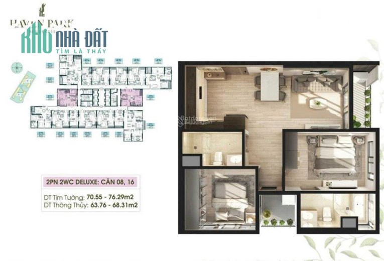 Bán căn 08 H2 Haven Park - 70,55m2 - Cắt lỗ 250 triệu cộng bao phí- liên hệ cc: 0913535687