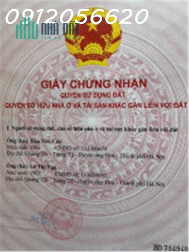 Cần tiền bán nhanh đất xinh vừa tiền tại Đường Quang Trung, Phường Yên Nghĩa, Hà Đông, Hà Nội