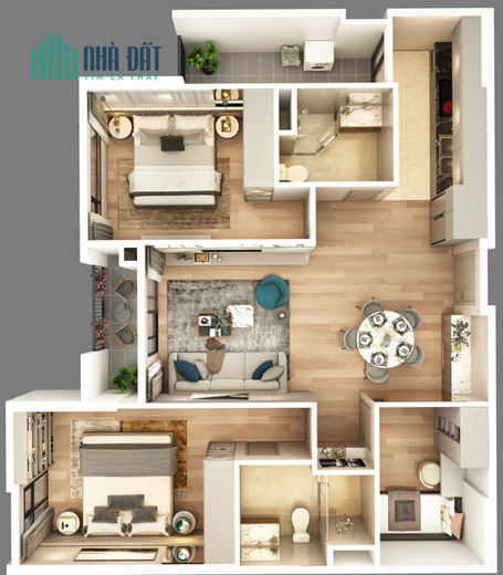 "BÁN CĂN HỘ 2PN 2WC CHUNG CƯ 5 SAO MOONLIGHT - TRUNG TÂM QUẬN NAM TỪ LIÊM - GIÁ CHỈ 2 TỶ 7