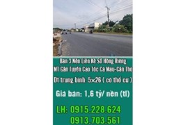 ⭐Chính chủ bán 3 nền Liền kề sổ hồng riêng MT gần tuyến cao tốc Cà Mau-Cần Thơ; 0913703561