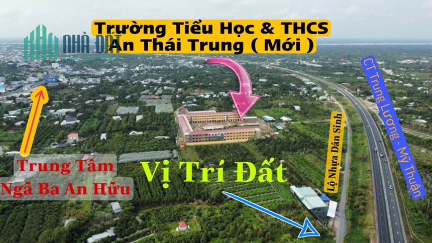 Bán đấtt mặt tiền dân sinh lộ nhựa. Ấp 2 xã An Thái Trung, Cái Bè, Tiền Giang 
Gía 1 tỷ 450 tr bao