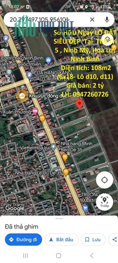 Sở Hữu Ngay LÔ ĐẤT SIÊU ĐẸP  Tại  Thổ Trì 5 , Ninh Mỹ, Hoa Lư, Ninh Bình