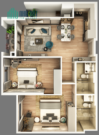 "CHỈ 2 TỶ 7 CĂN HỘ 2PN 2WC GIÁ TÔT QUẬN NAM TỪ LIÊM BÀN GIAO FULL NỘI THẤT
