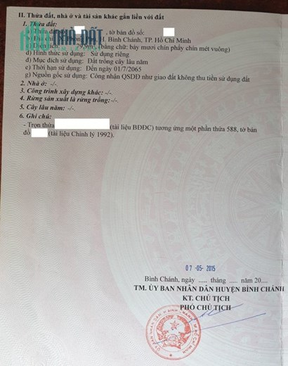 ĐẤT ĐẸP - GIÁ TỐT – CHÍNH CHỦ Cần Bán Nhanh Lô Đất Tại Huyện Bình Chánh, TP HCM