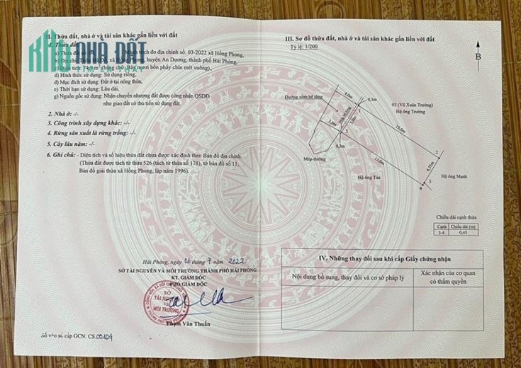 Chính chủ cần bán lô đất tại Hạ Đỗ - Hồng Phong - An Dương - Hải Phòng.