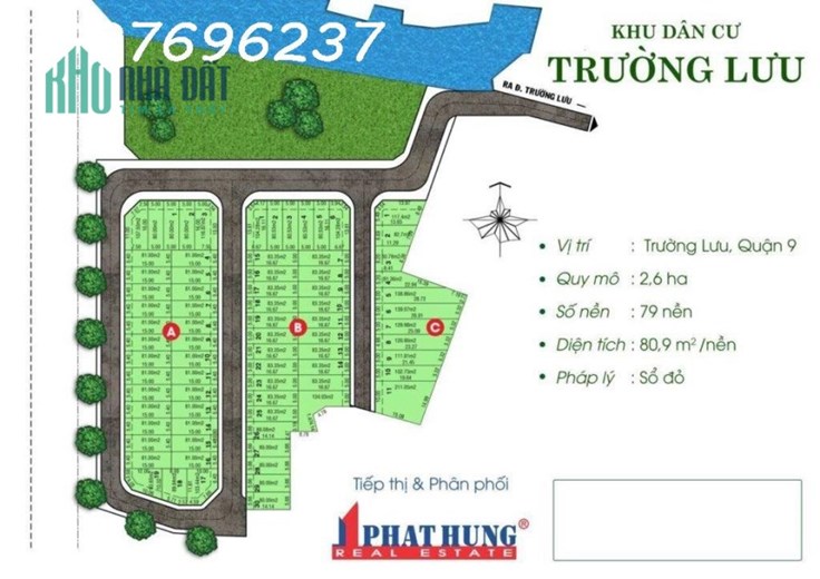 Bán 84m2 đất KDC Vận Phát Hưng Trường Lưu,Long Trường Quận 9 Giá chỉ Nhình 3 tỷ