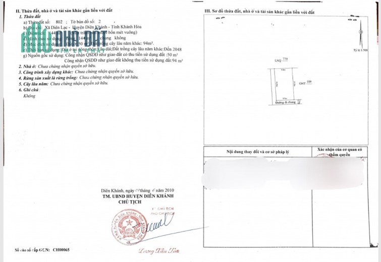 Bán nhà riêng tại Diên Lạc, huyện Diên Khánh, Khánh Hòa