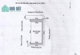 Bán  lô đất 1485M  mặt đường Lê Hồng Phong Hải An
