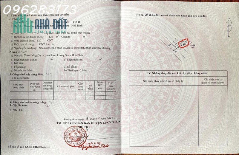 120m full thổ cư lâm sơn giá chỉ 1ty45 triệu