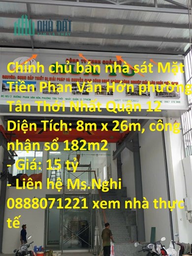 Chính chủ bán nhà sát Mặt Tiền Phan Văn Hớn phường Tân Thới Nhất Quận 12
