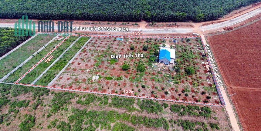 Bán 1ha nhà vườn 2 mặt tiền đường nhựa 32m gần KCN Phú Túc