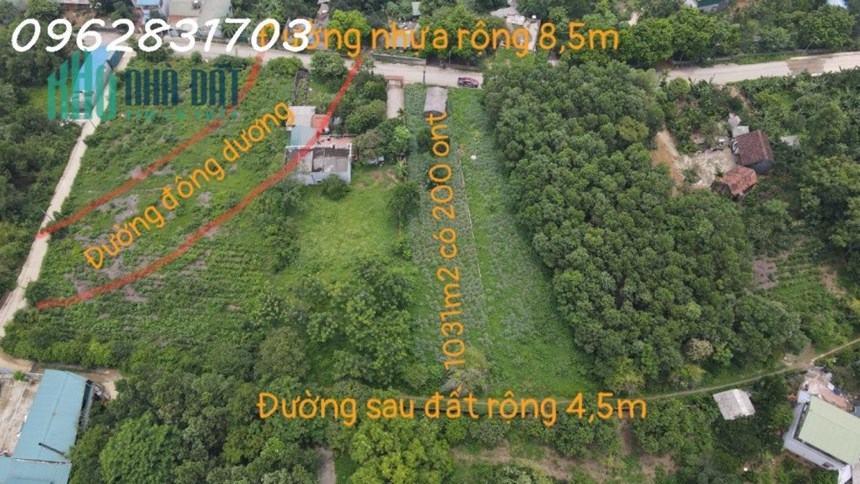 lô đất 1031m đất 2 mặt đường to giá cực rẻ chỉ hơn 5tr/m