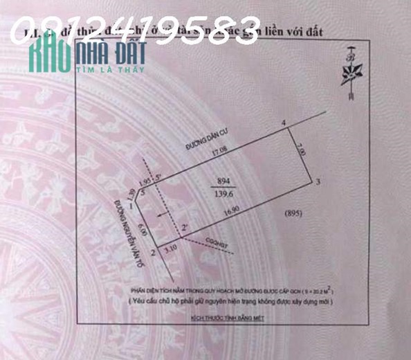 Chính chủ bán 140m² đất sẵn sổ 19tr/m2  thị trấn Hưng Hoá, Tam Nông
