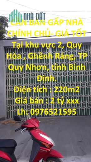 CẦN BÁN GẤP NHÀ CHÍNH CHỦ- GIÁ TỐT Tại TP Quy Nhơn, tỉnh Bình Định