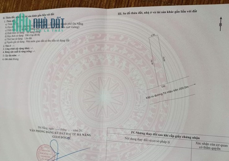Tôi cần Bán lô đất kiệt Ô TÔ tránh đường Tô Hiệu - Liên Chiểu