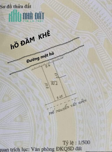 Tuyệt Tác!102m đất mặt hồ Đầm Khê-Nguyễn Viết Xuân-Kinh doanh-cực hiếm