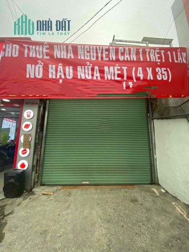 Cho thuê nhà 4×35, nở hậu nửa mét, 1 trệt 1 lầu tiện kinh doanh buôn bán