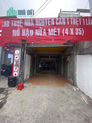 Cho thuê nhà 4×35, nở hậu nửa mét, 1 trệt 1 lầu tiện kinh doanh buôn bán
