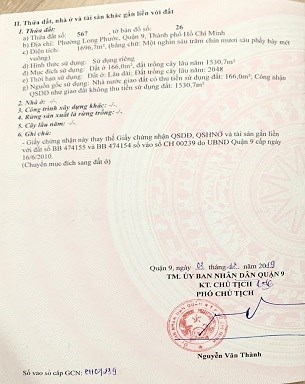 Chính chủ Cần tiền bán gấp đại hạ giá đất biệt thự vườn Long Phước, Quận 9 - HCM.