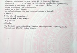Chính chủ cần bán nhanh lô đất Tại Ngõ 133 - Thôn Sơn Hà – Xã Ngọc Đường – TP Hà Giang – Tỉnh Hà