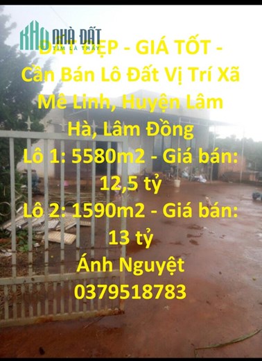 ĐẤT ĐẸP - GIÁ TỐT - Cần Bán Lô Đất Vị Trí Xã Mê Linh, Huyện Lâm Hà, Lâm Đồng