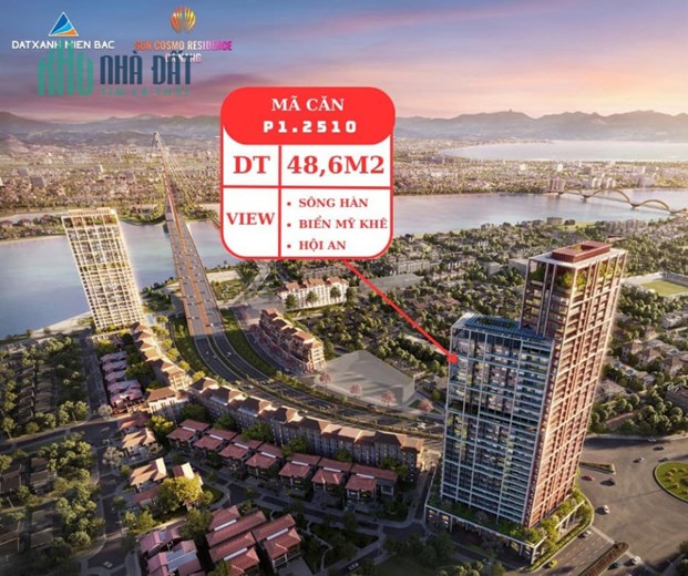 Sun Cosmo Residence Da Nang" tòa tháp cao 33 Tầng ven sông Hàn view Toàn cảnh 360 độ trung tâm Tp