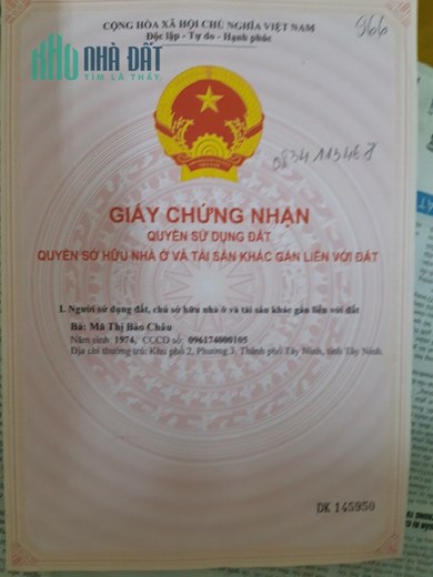 Cần Bán Đất CLN Tại Xã Trí Bình – Huyện Châu Thành – Tỉnh Tây Ninh.