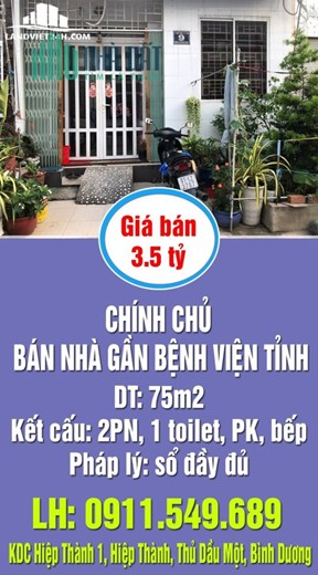 CHÍNH CHỦ CẦN BÁN NHÀ GẦN BỆNH VIỆN TỈNH.