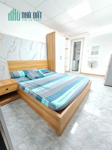 cho thuê phòng 25m2 Nguyễn Văn Thủ nội thất máy giặt riêng.